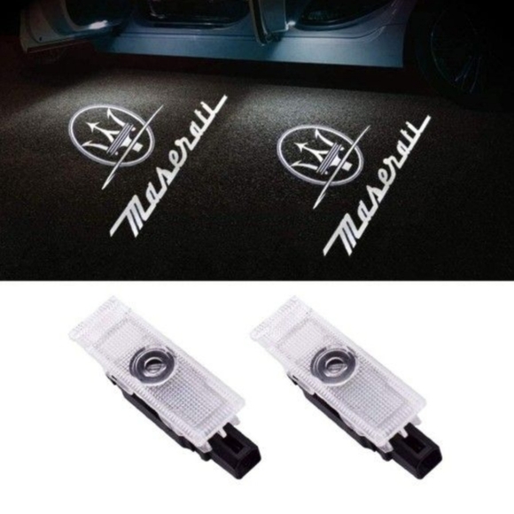 2 New Mazerati Car Door Logo Projector Lights - Picture 3 of 4